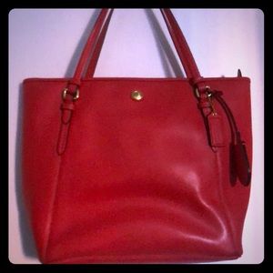 Red Coach bag.